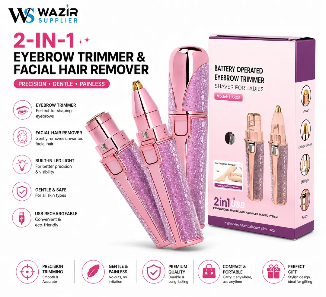 Rechargeable Women's Eyebrows & Facial Hair Trimmer