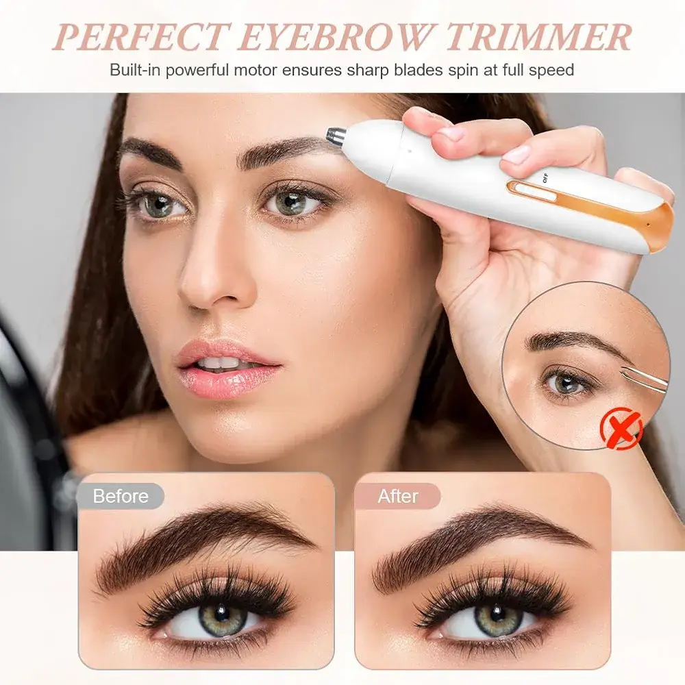 Rechargeable Women's Eyebrows & Facial Hair Trimmer