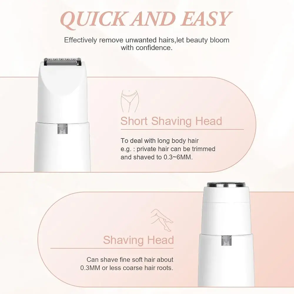 Rechargeable Women's Eyebrows & Facial Hair Trimmer