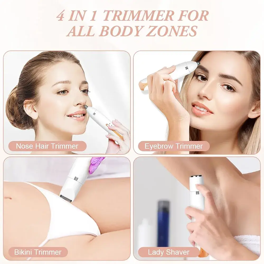 Rechargeable Women's Eyebrows & Facial Hair Trimmer