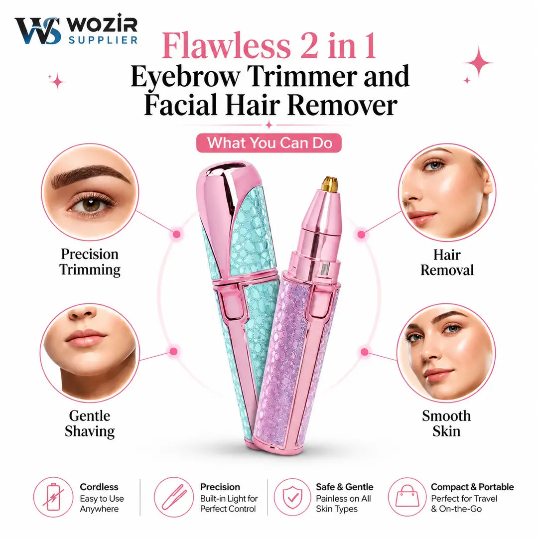 Rechargeable Women's Eyebrows & Facial Hair Trimmer