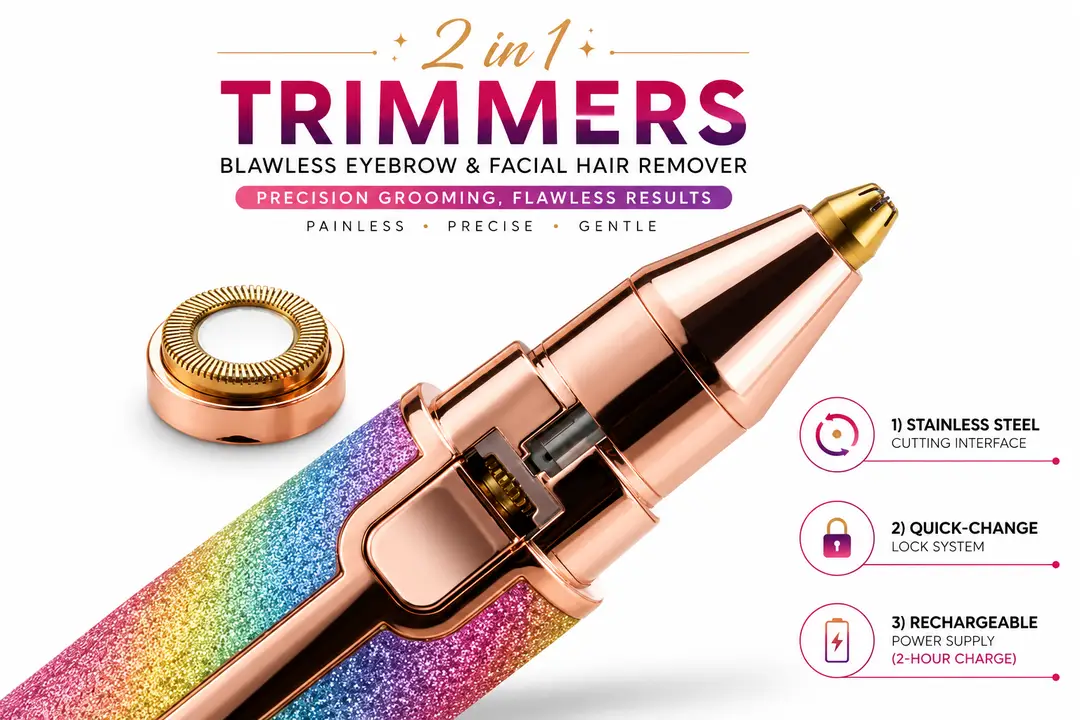Rechargeable Women's Eyebrows & Facial Hair Trimmer