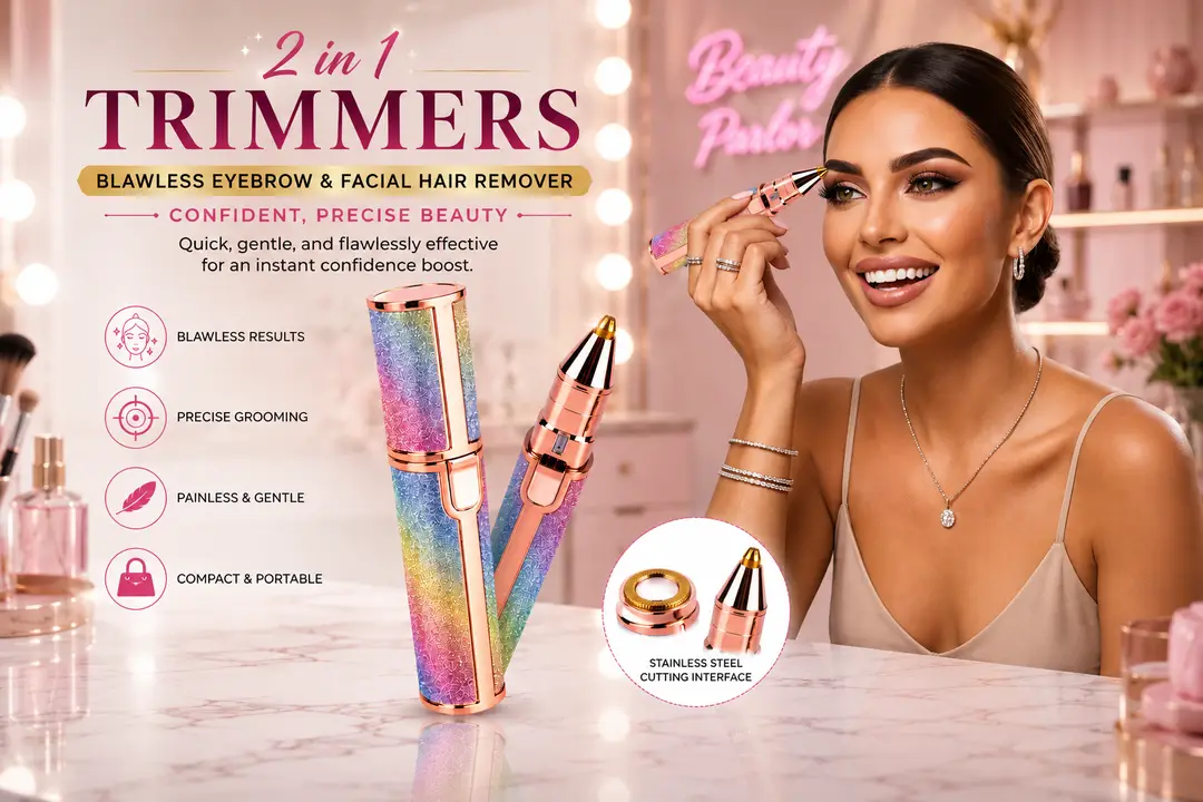 Rechargeable Women's Eyebrows & Facial Hair Trimmer