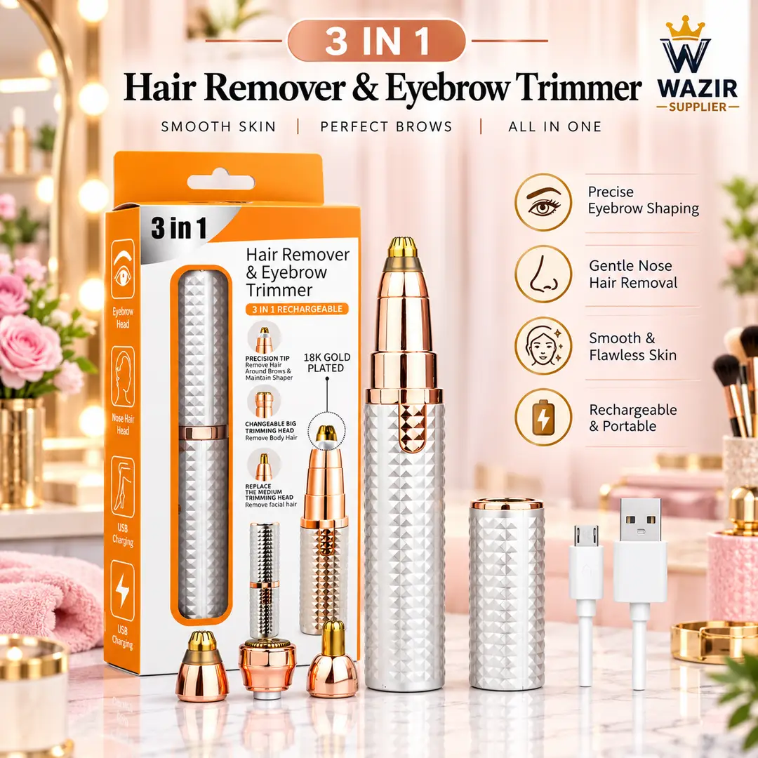 Rechargeable 3 In 1 Women's Eyebrows & Facial Hair Trimmer