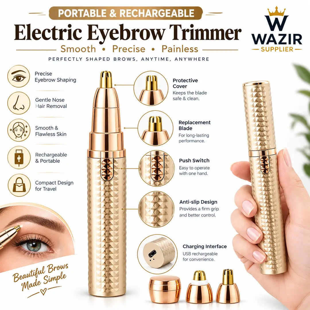 Rechargeable 3 In 1 Women's Eyebrows & Facial Hair Trimmer