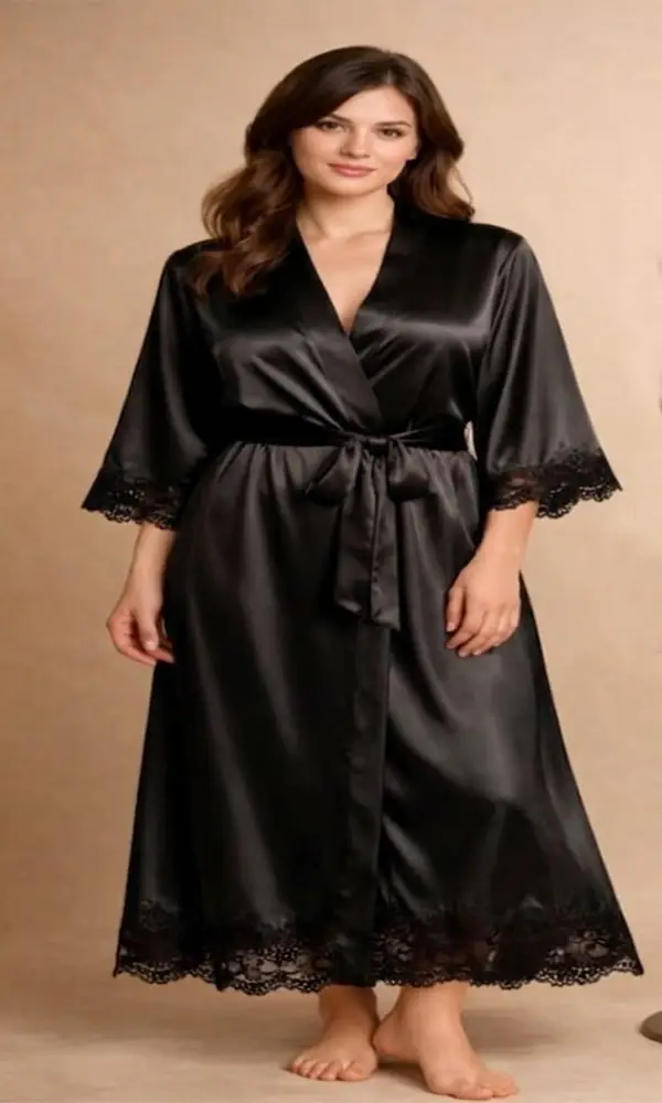 Silk Plain Comfortable And Lightweight Nightwear Set