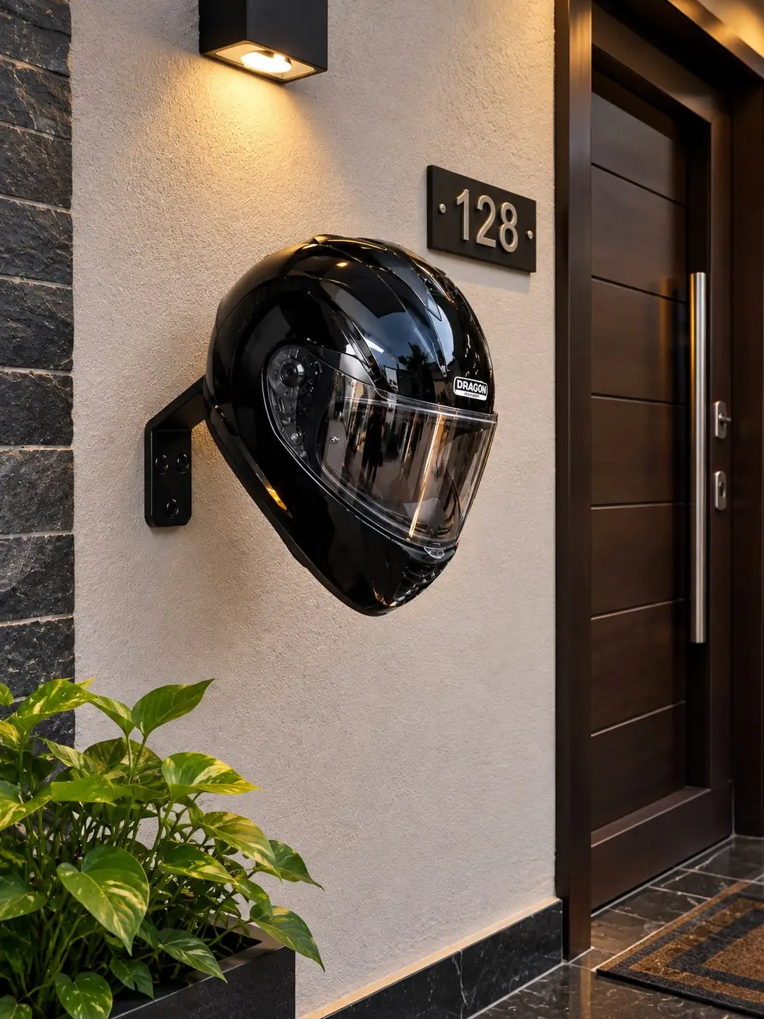 Metal Helmet Holder Wall Mounted Heavy Helmet Organizer