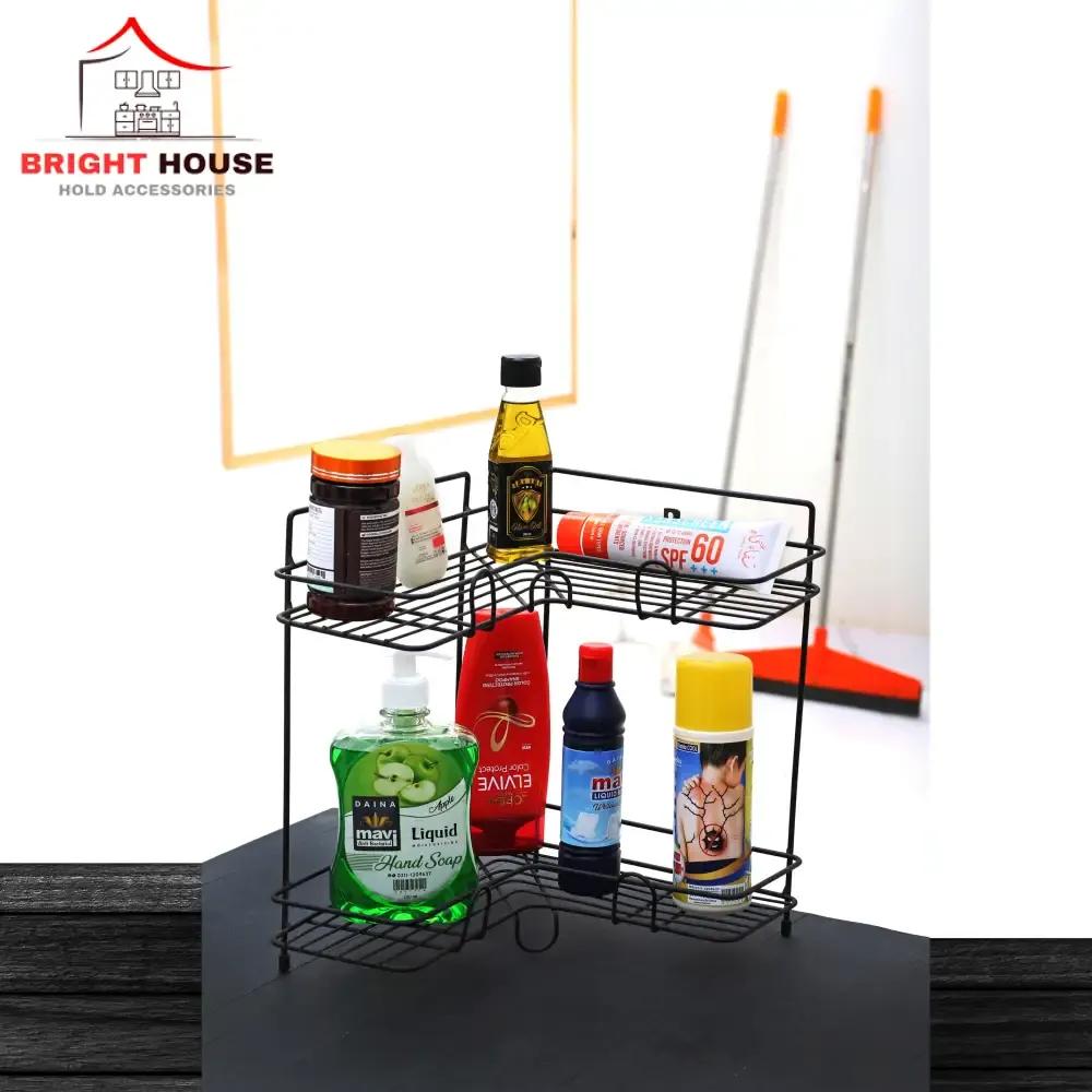 Black Metal Spices Rack for Kitchen Living Room RV