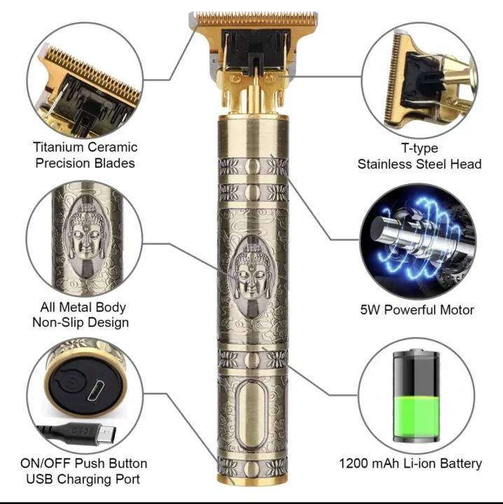 Dry Shave, Wet, Cordless, Rechargeable, Self-Sharpening, Pop-Up Trimmer Men's Hair Trimmer