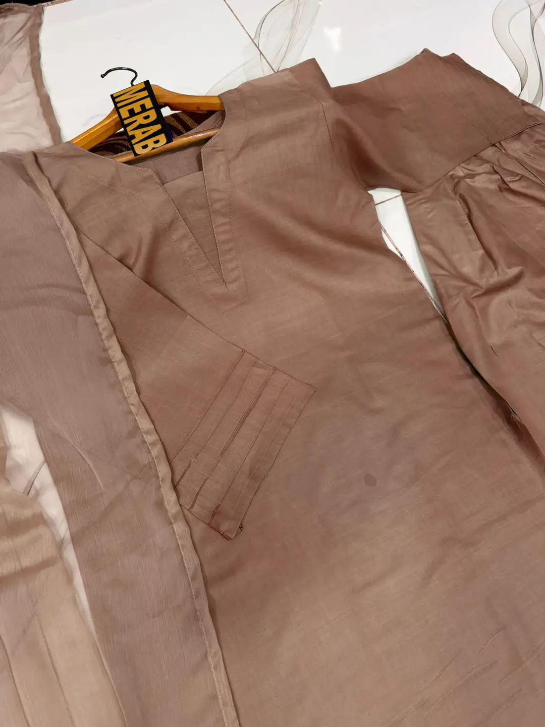 3 Pcs Women's Stitched Cotton Plain Suit