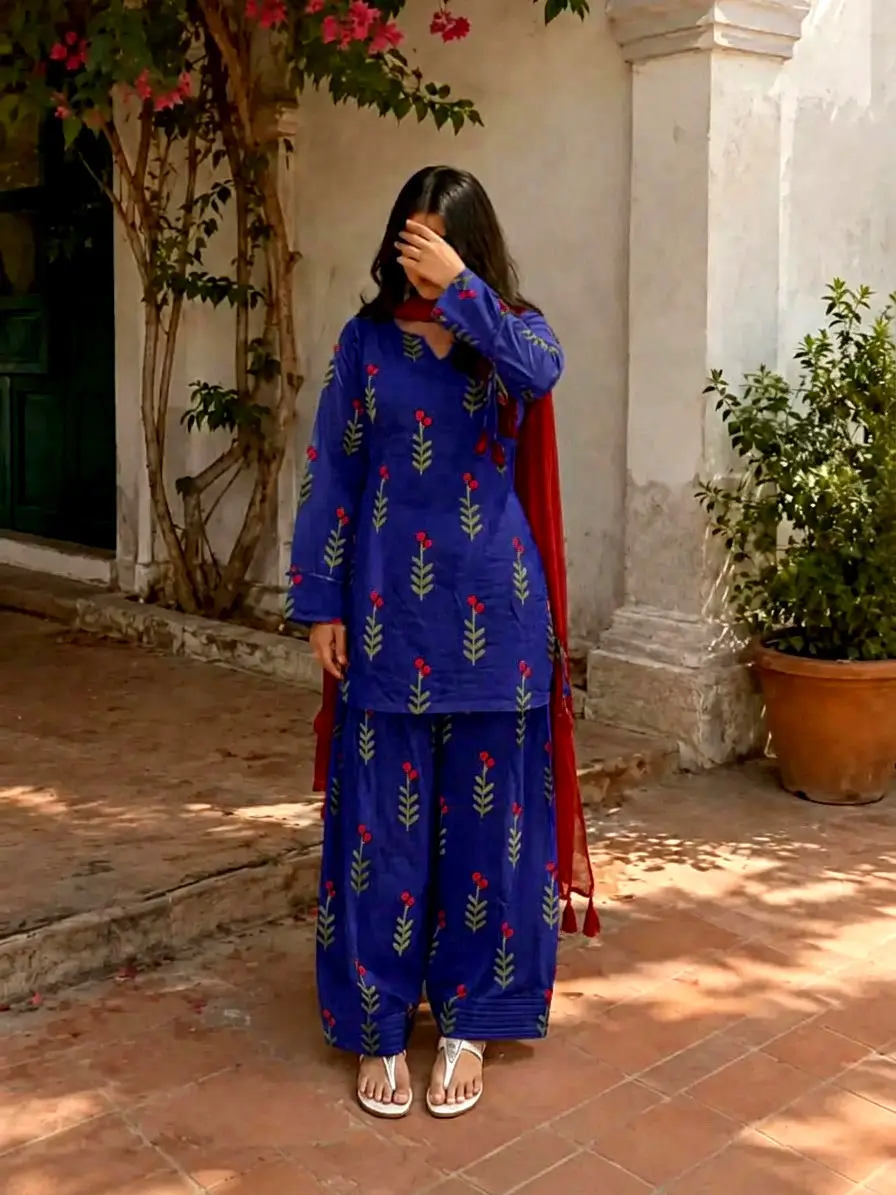 3 Pcs Women's Stitched Dobby Lawn Printed Suit