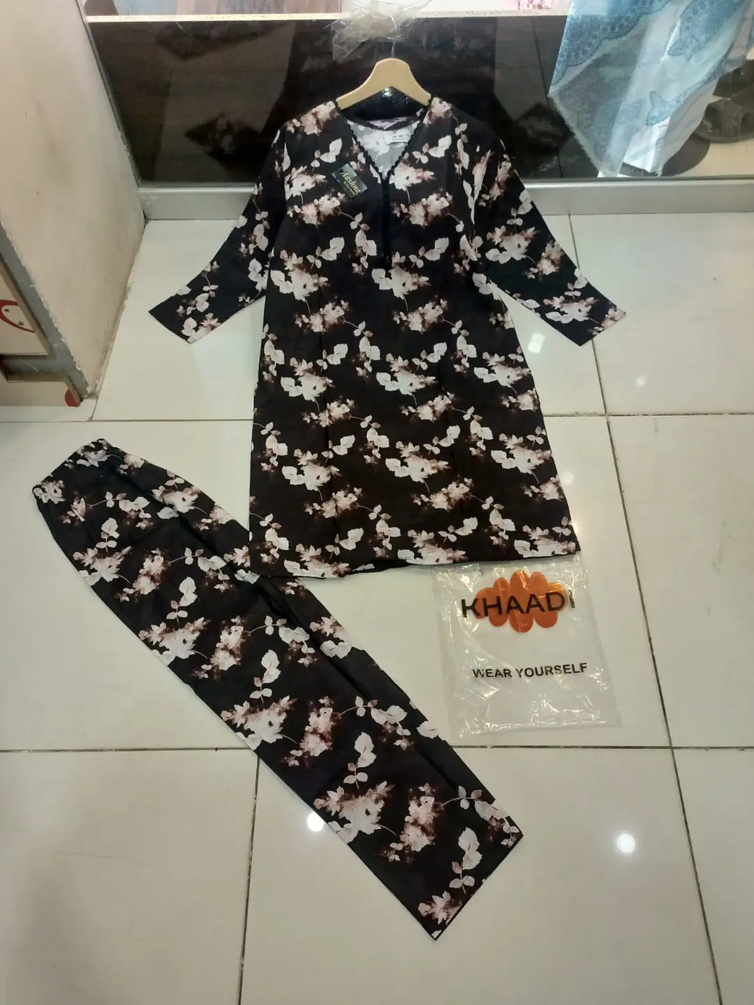 2 Pcs Women's Stitched Lawn Printed Shirt And Trouser