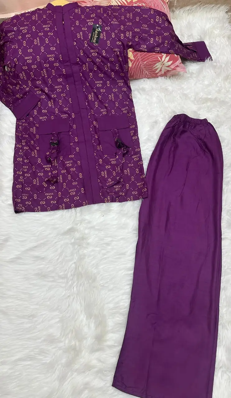 2 Pcs Women's Stitched Linen Printed Shirt And Trouser