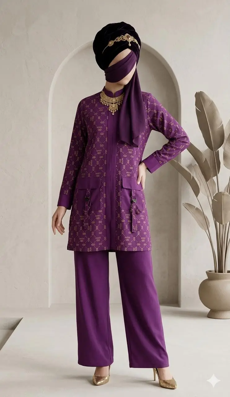 2 Pcs Women's Stitched Linen Printed Shirt And Trouser