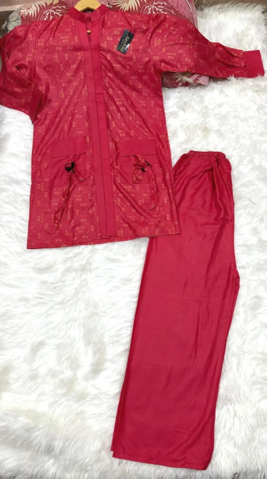2 Pcs Women's Stitched Linen Printed Shirt And Trouser
