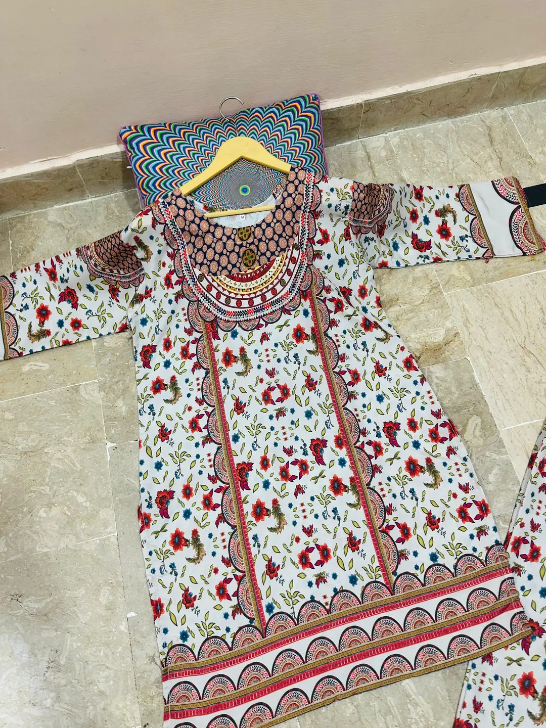 2 Pcs Women's Stitched Swiss Lawn Printed Co-Ord Set