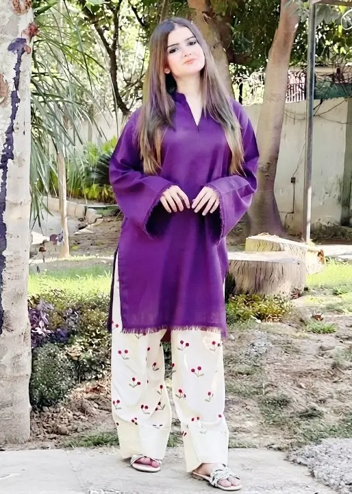 2 Pcs Women's Stitched Cotton Printed Shirt And Trouser