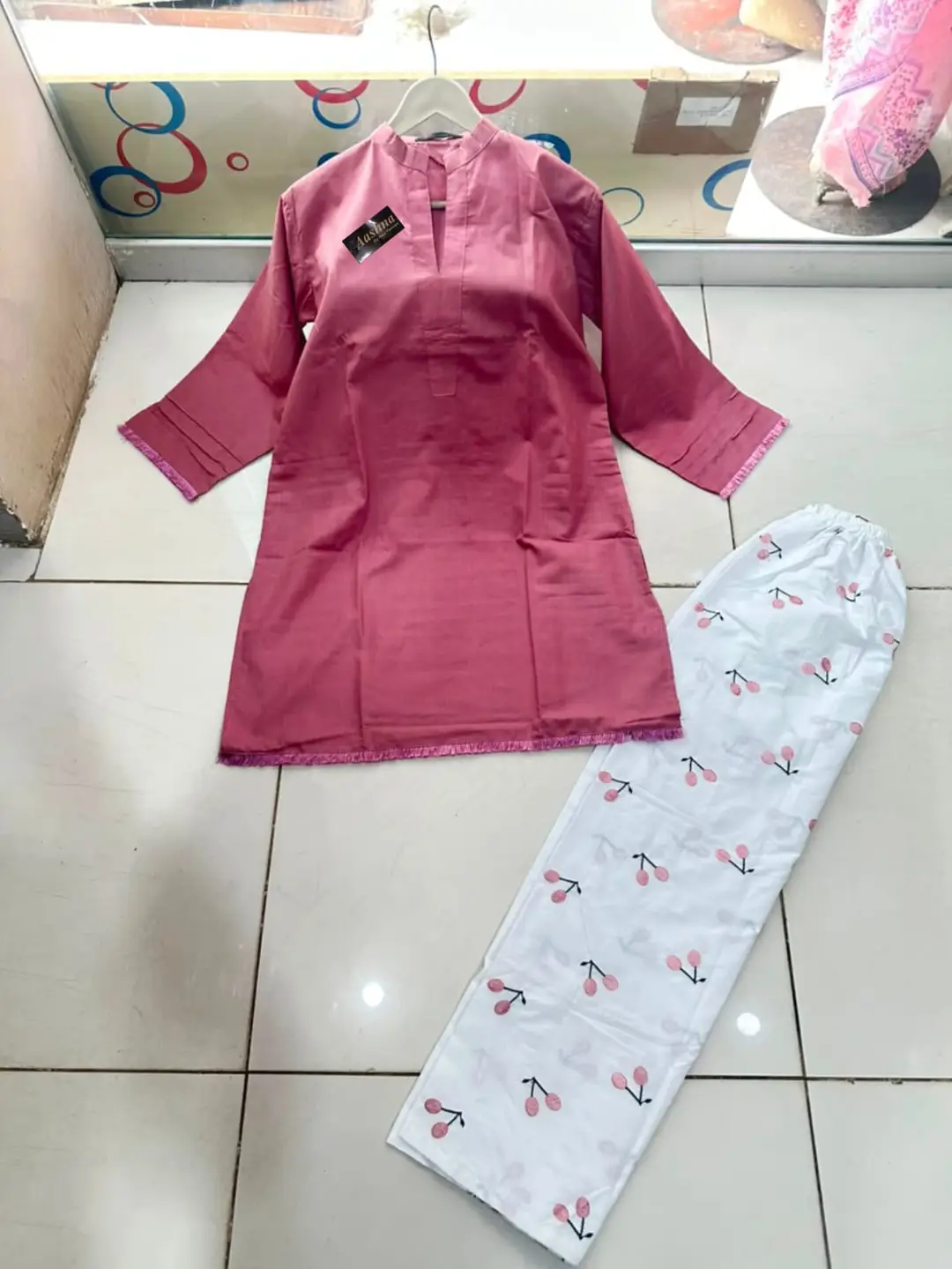 2 Pcs Women's Stitched Cotton Printed Shirt And Trouser