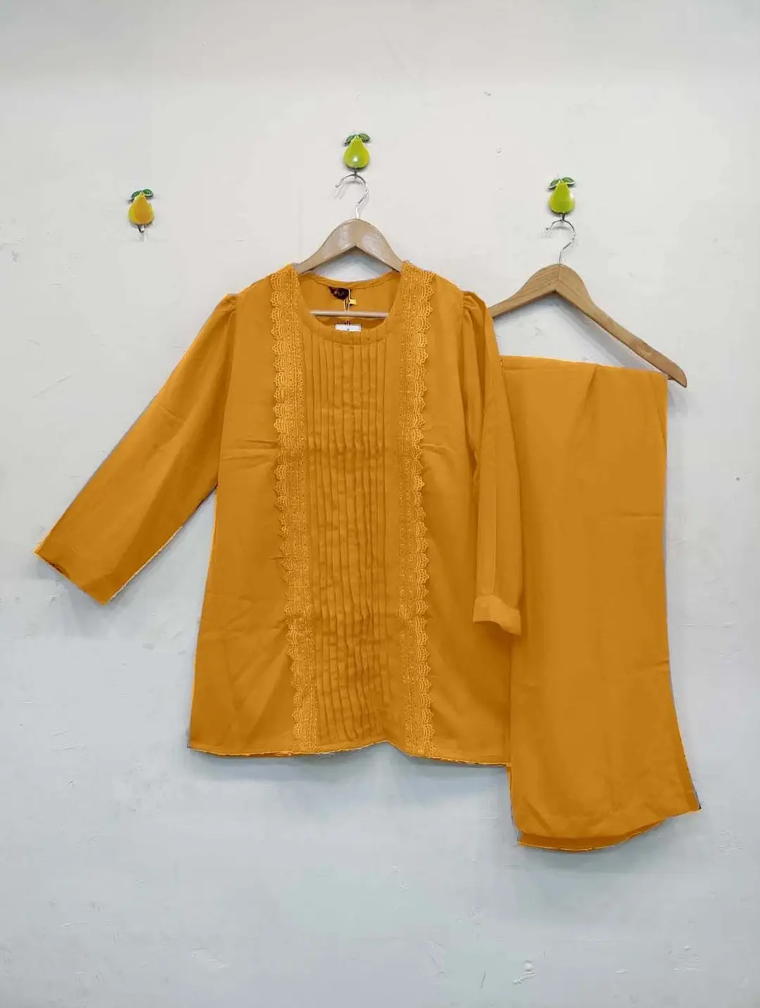 2 Pcs Women's Stitched Georgette Plain Shirt And Trouser