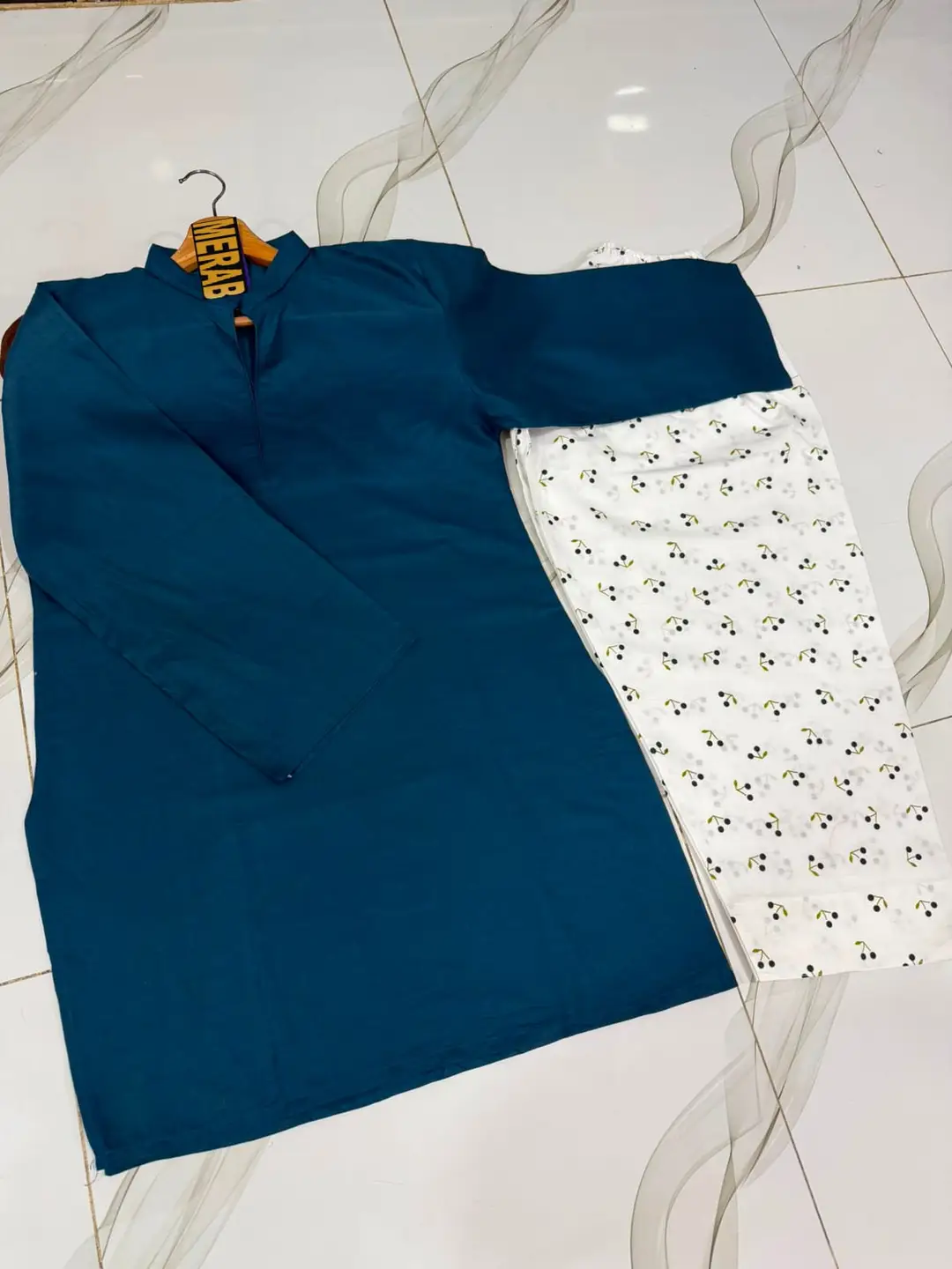 2 Pcs Women's Stitched Cotton Plain Shirt And Trouser