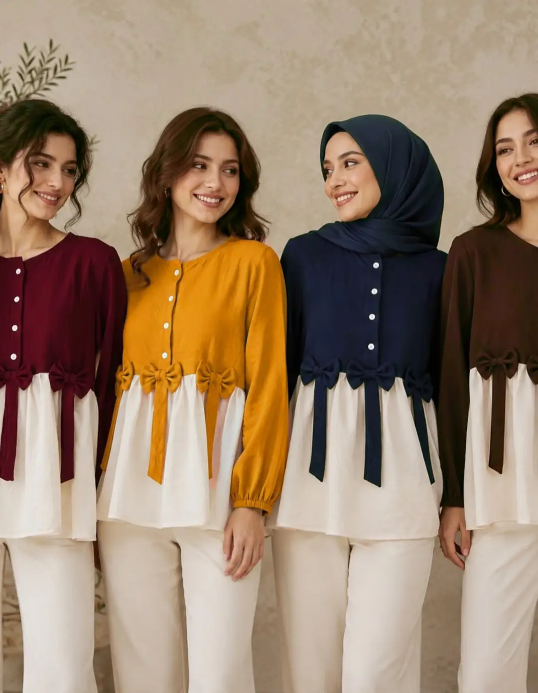 2 Pcs Women's Stitched Cotton Plain Shirt And Trouser