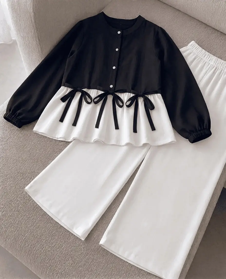 2 Pcs Women's Stitched Cotton Plain Shirt And Trouser