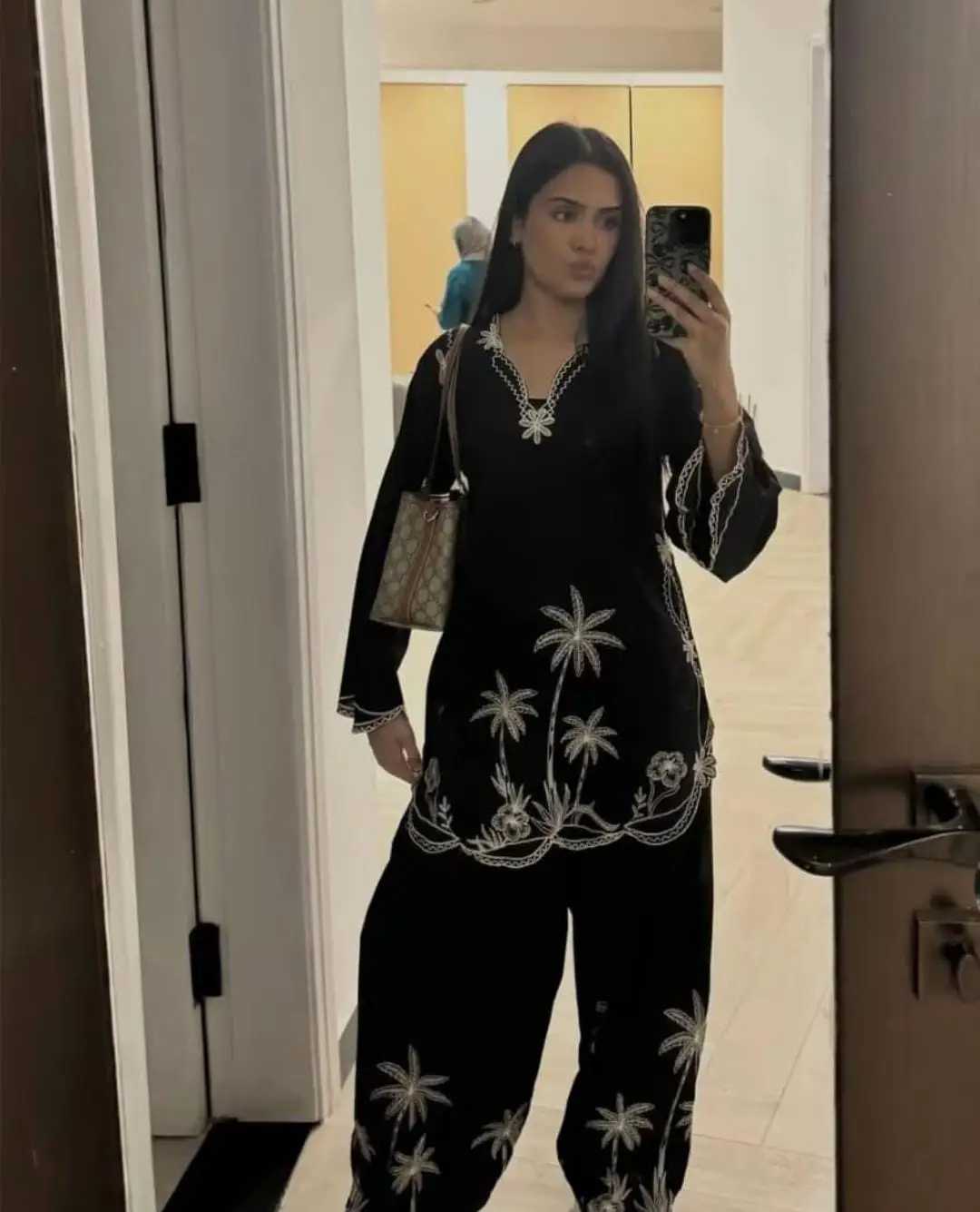2 Pcs Women's Stitched Cotton Embroidered Shirt And Trouser