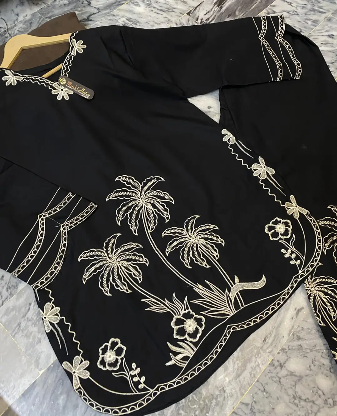 2 Pcs Women's Stitched Cotton Embroidered Shirt And Trouser