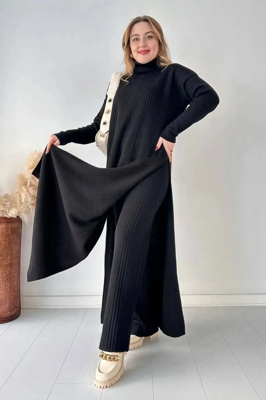 2 Pcs Women's Stitched Grip Plain Co-Ord Set