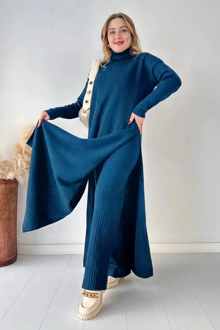 2 Pcs Women's Stitched Grip Plain Co-Ord Set