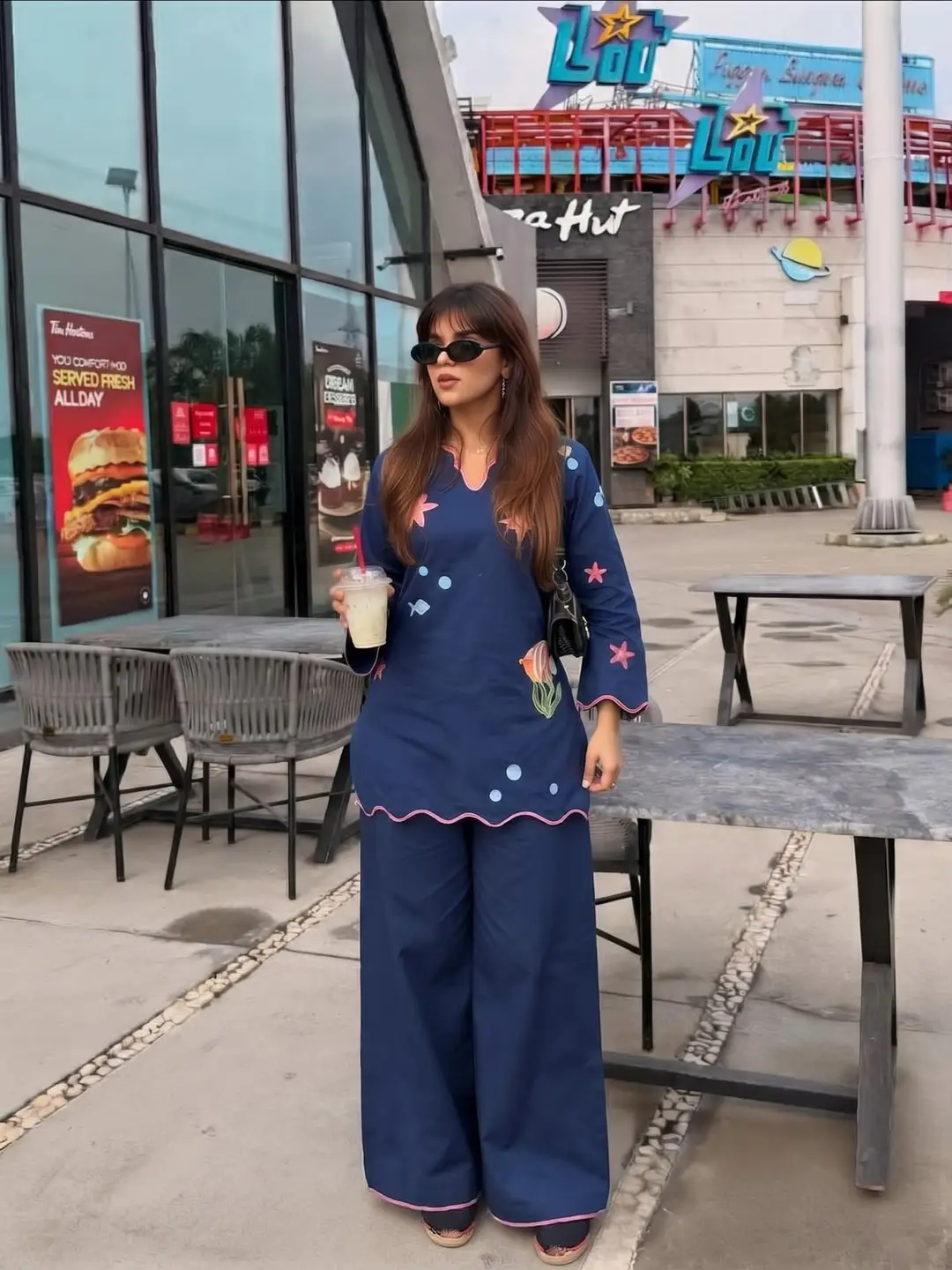 2 Pcs Women's Stitched Cotton Printed Shirt And Trouser