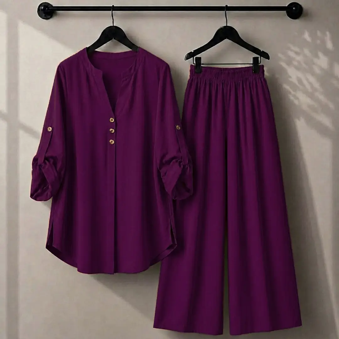 2 Pcs Women's Stitched Georgette Plain Shirt And Trouser