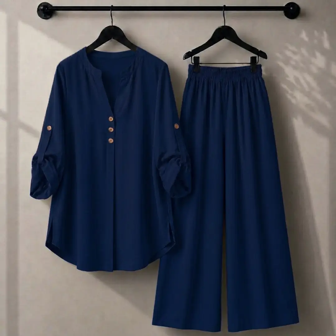 2 Pcs Women's Stitched Georgette Plain Shirt And Trouser
