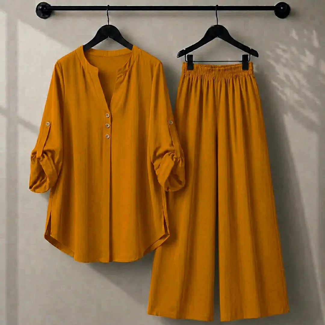 2 Pcs Women's Stitched Georgette Plain Shirt And Trouser