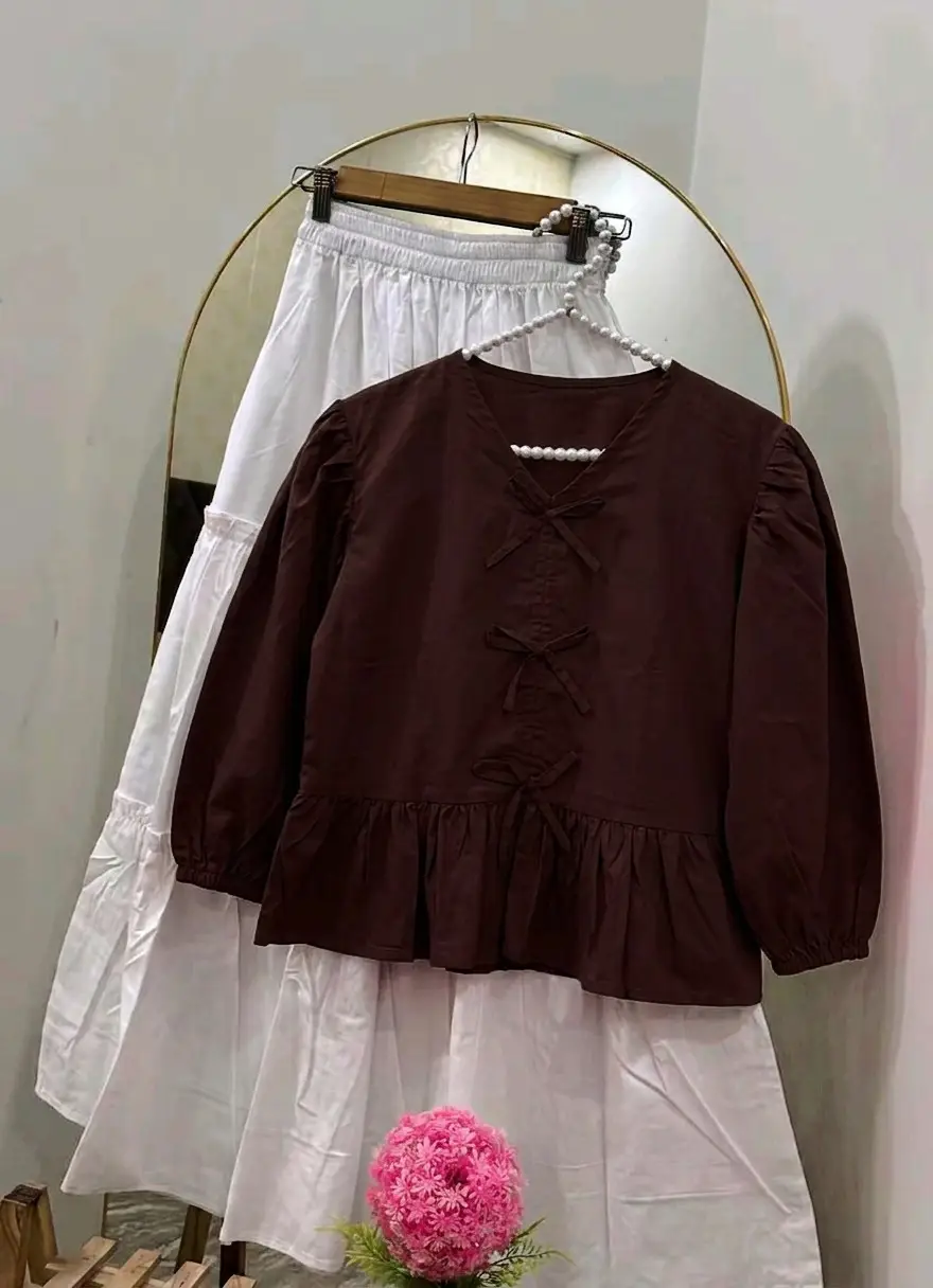 2 Pcs Women's Stitched Cotton Plain Co-Ord Set