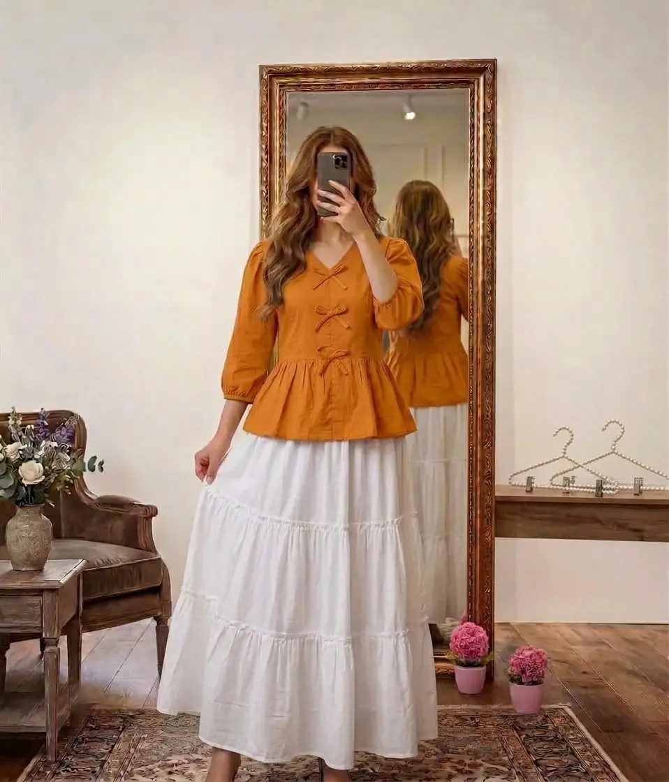 2 Pcs Women's Stitched Cotton Plain Co-Ord Set