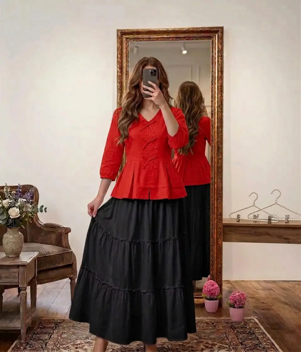 2 Pcs Women's Stitched Cotton Plain Co-Ord Set