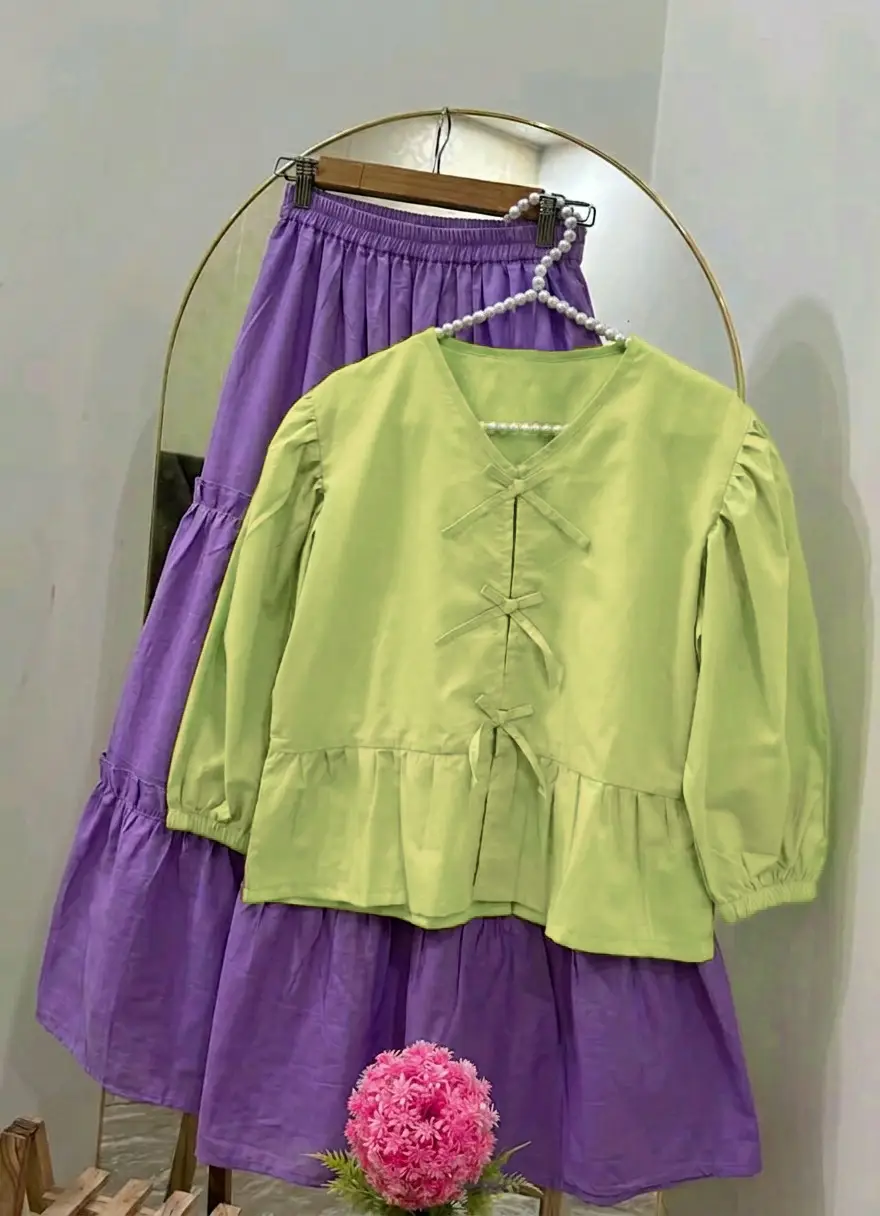2 Pcs Women's Stitched Cotton Plain Co-Ord Set