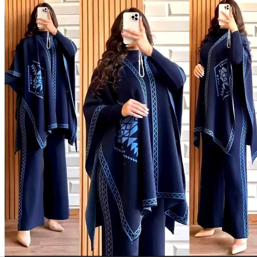 3 Pcs Women's Stitched Fleece Printed Tracksuit