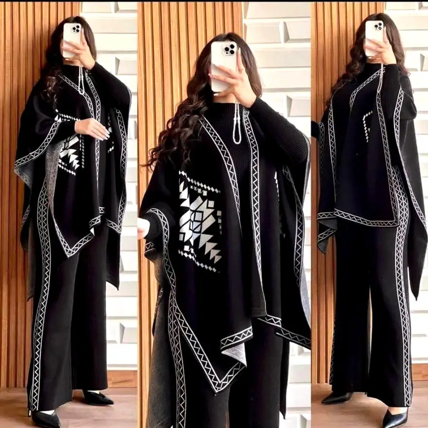 3 Pcs Women's Stitched Fleece Printed Tracksuit
