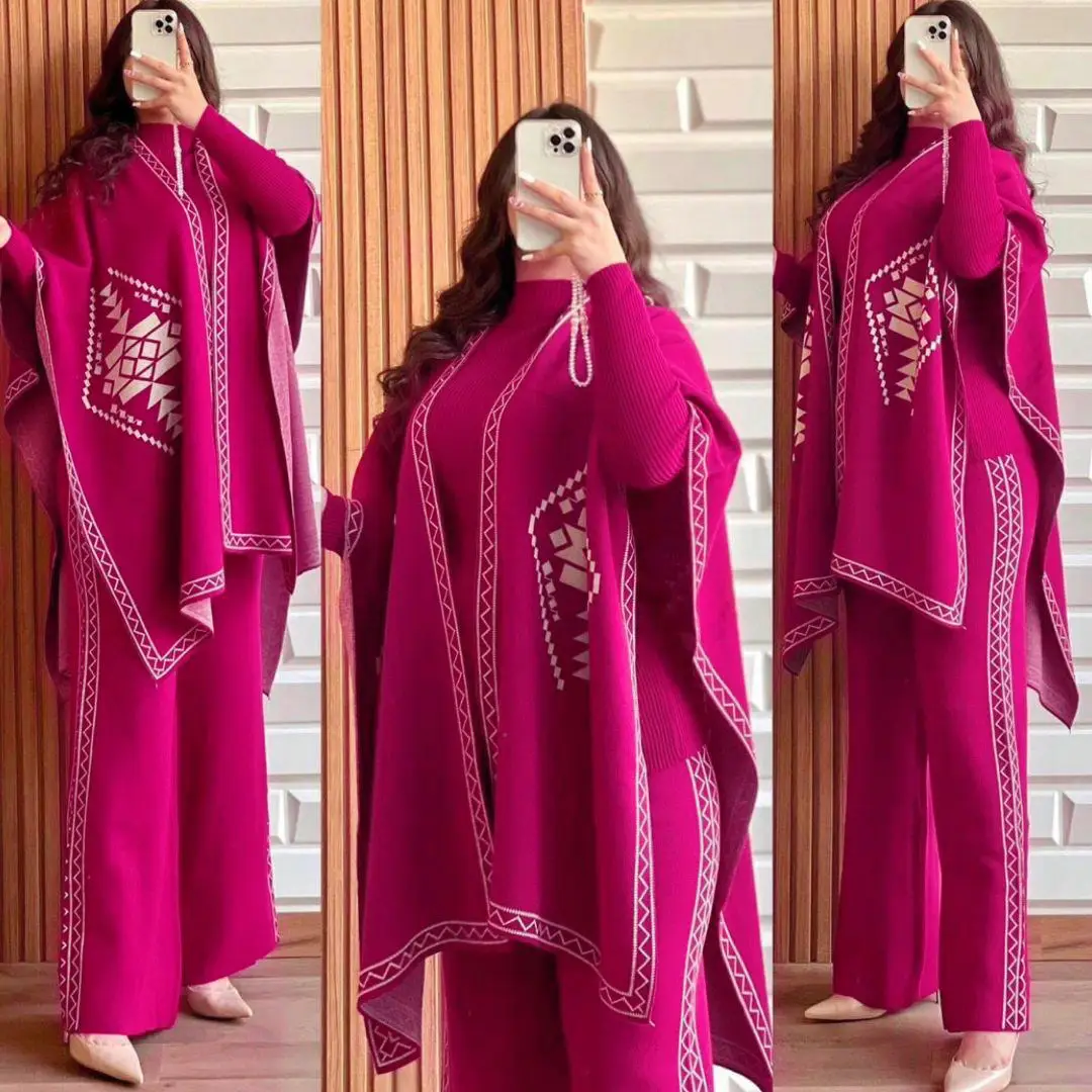 3 Pcs Women's Stitched Fleece Printed Tracksuit