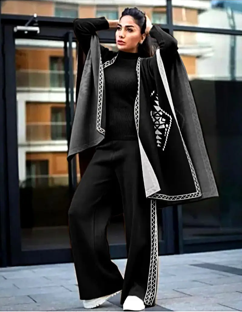 3 Pcs Women's Stitched Fleece Printed Tracksuit