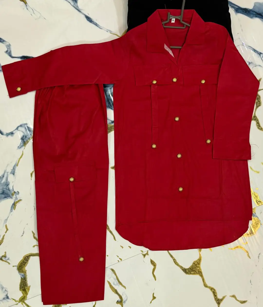 2 Pcs Girl's Cotton Plain Kurta And Pajama