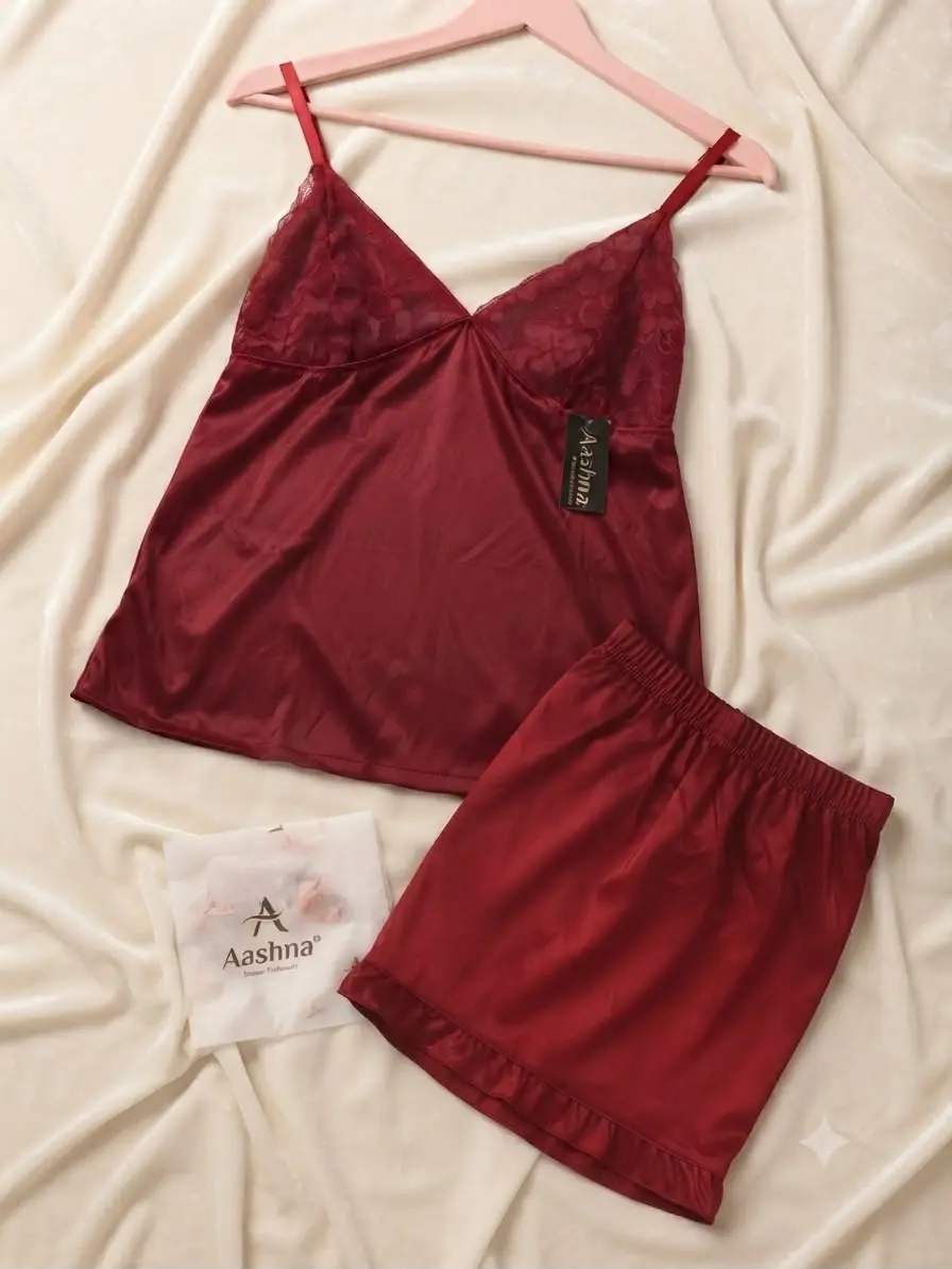 Jersey Embroidered Comfortable And Lightweight Nightwear Set
