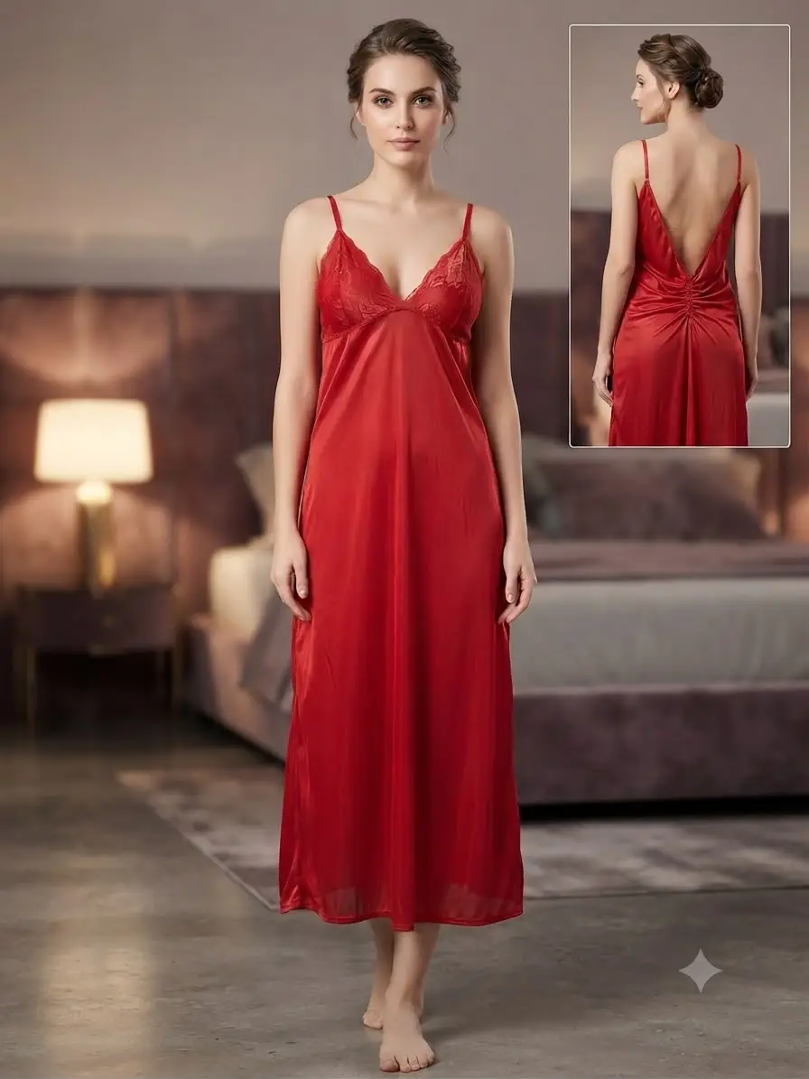 Jersey Embroidered Comfortable And Breathable Nightgown