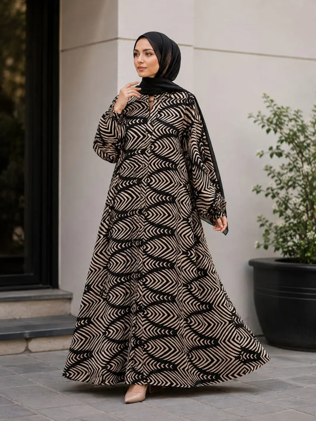 Georgette Printed Classic Abaya