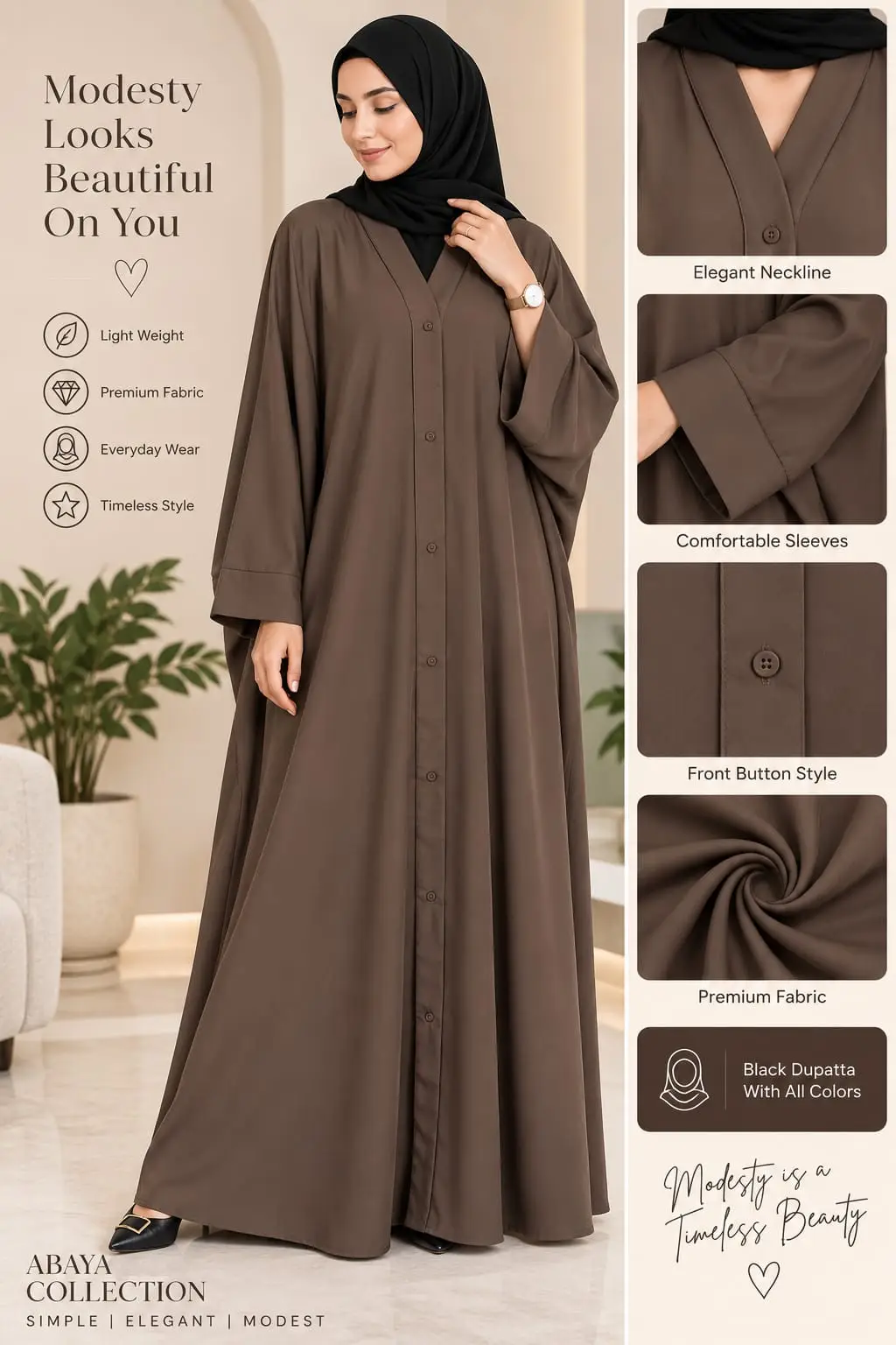 Nida Plain Classic Abaya