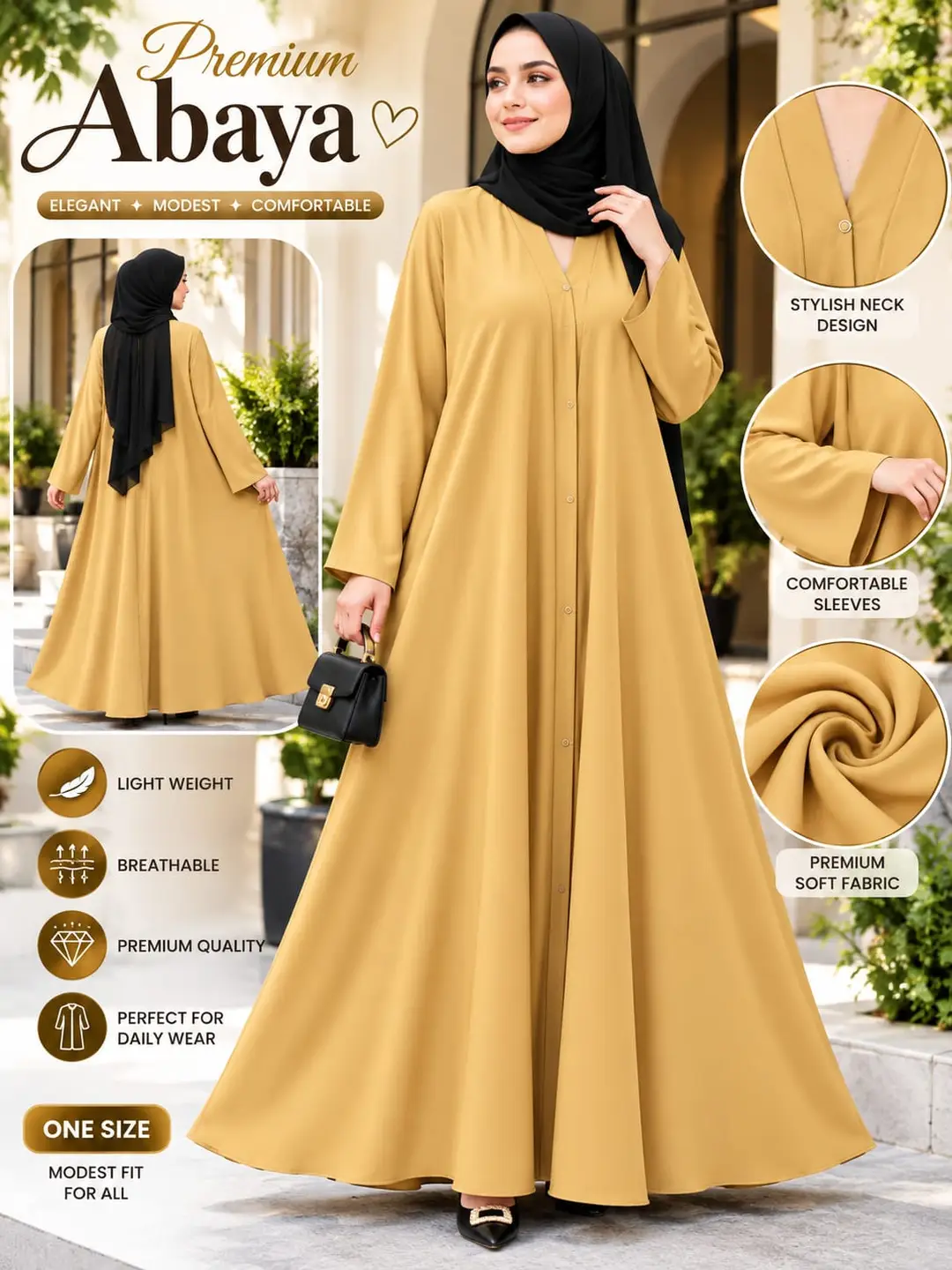 Georgette Plain Full Abaya