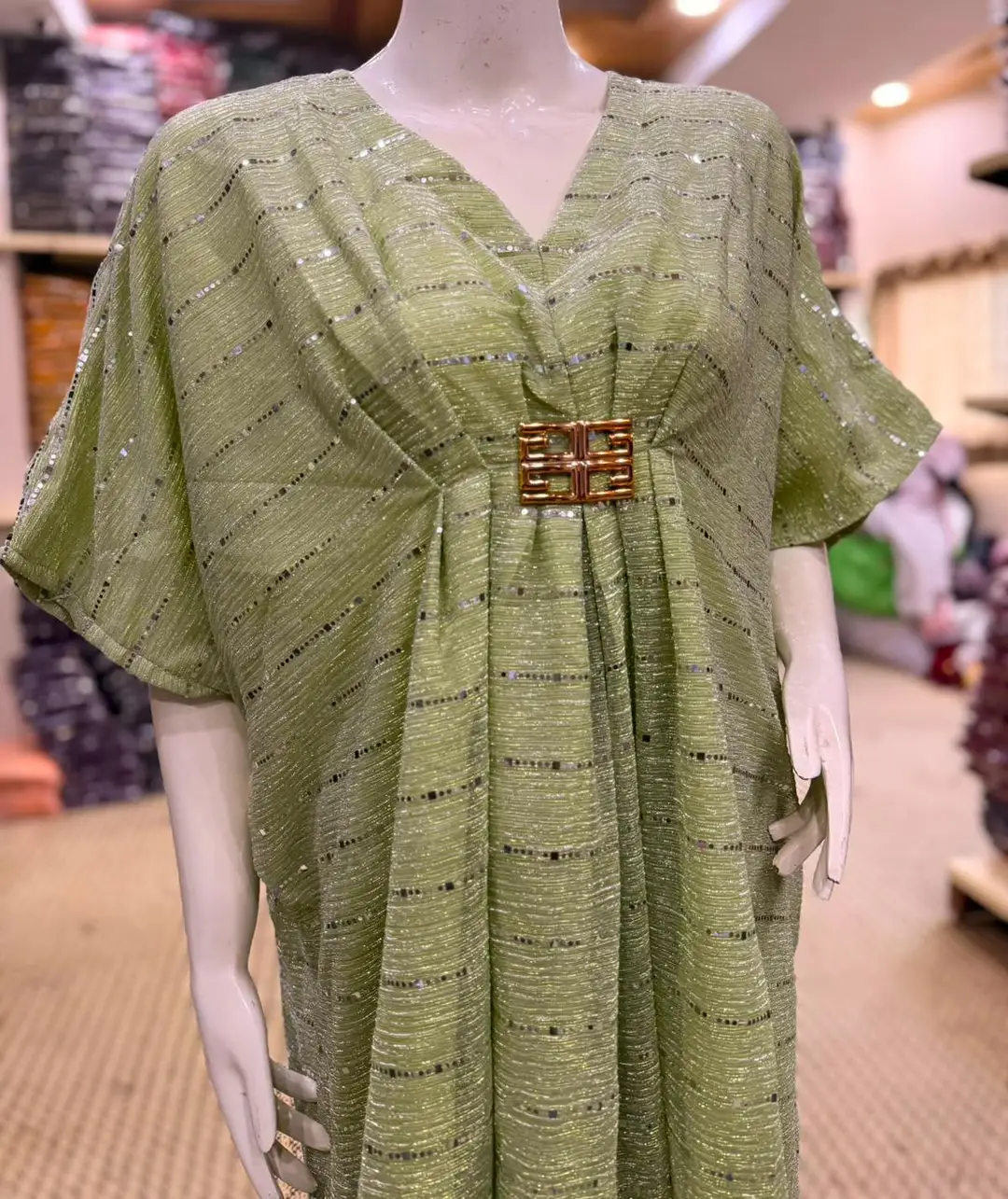 1 Pc Women's Stitched Moonlight Applique Kaftan