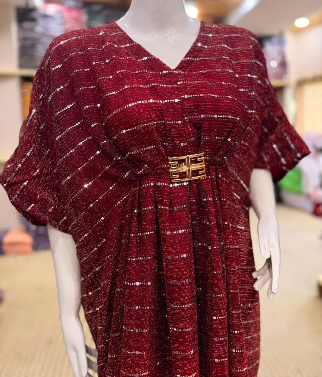 1 Pc Women's Stitched Moonlight Applique Kaftan